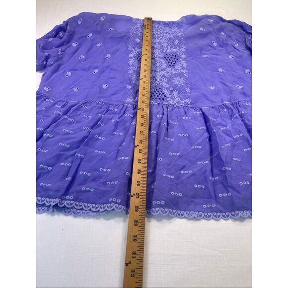 Johnny Was Blue Purple Eyelet Embroidered Floral Berries Hadley Blouse 2X NWT - Picture 8 of 9